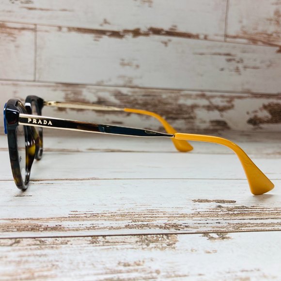 Prada Oval Brown Tortoise Gold Eyeglasses Glasses Frames NWOT - Picture 8 of 12